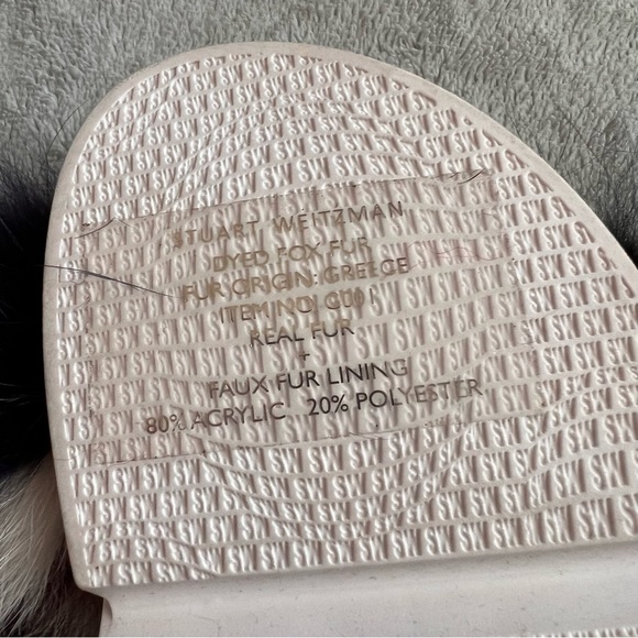 Stuart Weitzman Sublime Flat Fox Fur Leather Slide Sandal Carnival Furmania 8.5 - Picture 13 of 15
